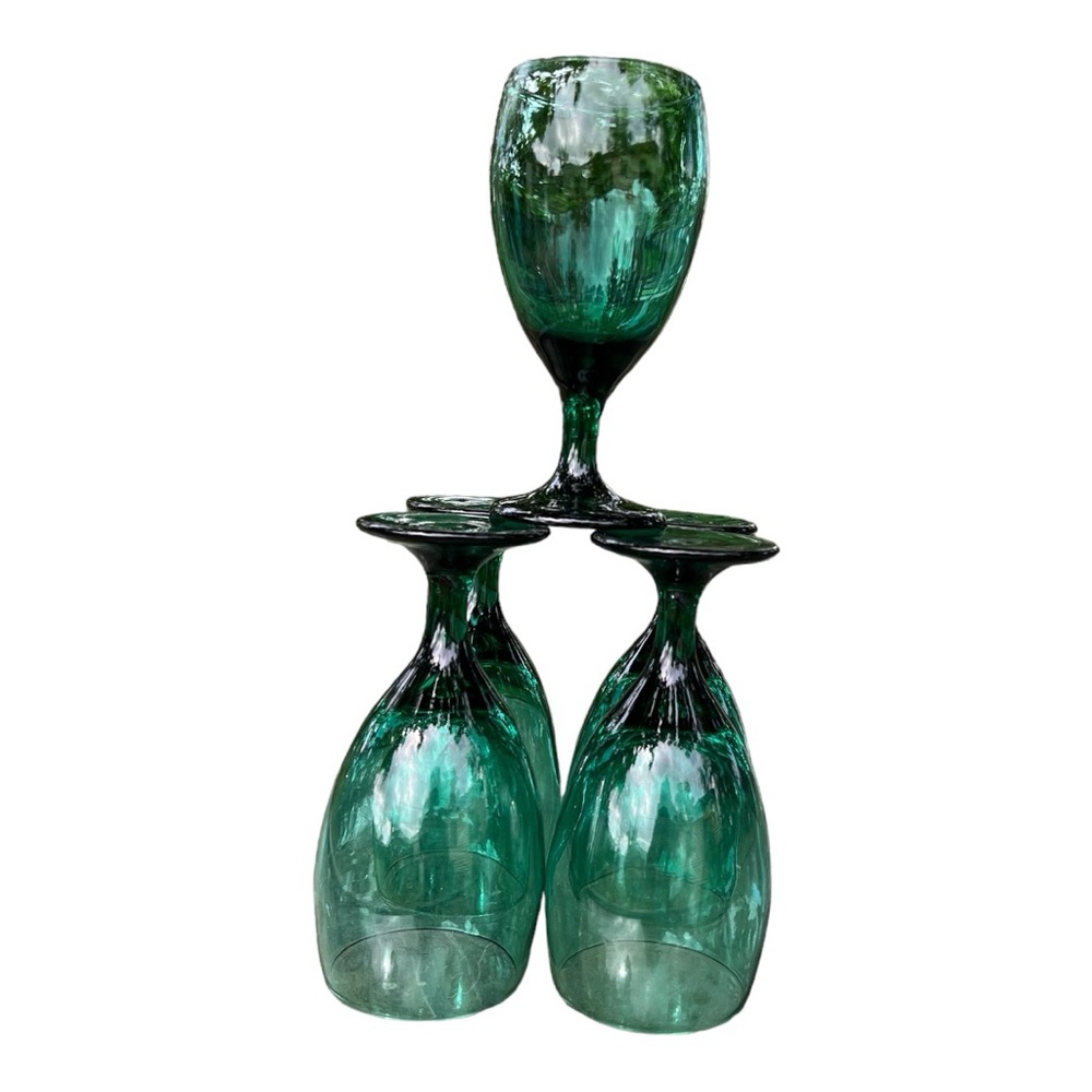 SOLD Set of 5 Green Water Giblets - Picture 4 of 4
